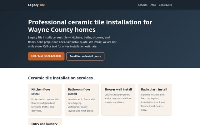 Legacy Tile website